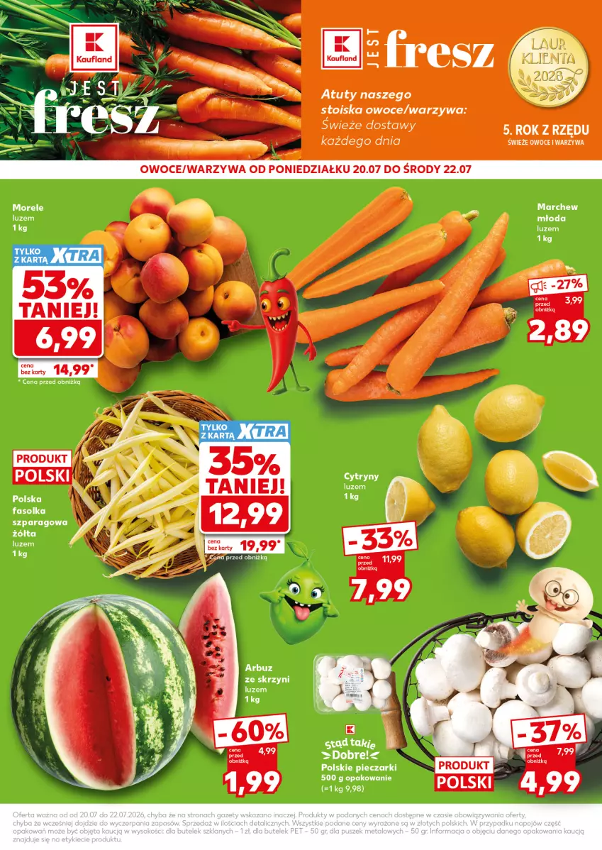 Gazetka promocyjna Kaufland - Mocny Start - ważna 20.07 do 22.07.2026 - strona 3 - produkty: Arbuz, Fa, Owoce, Piec, Warzywa