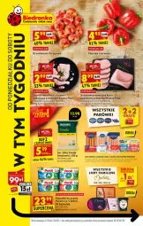 Gazetka promocyjna Biedronka - W tym tygodniu  PK - Gazetka - ważna od 07.08 do 07.08.2021 - strona 1 - produkty: Kurczak, Ser, Gra, Papryka czerwona, Parówki, Papryka, Persil, , Lody, Schab wieprzowy, Brzoskwinie, Gouda, Kapsułki do prania, Fa
