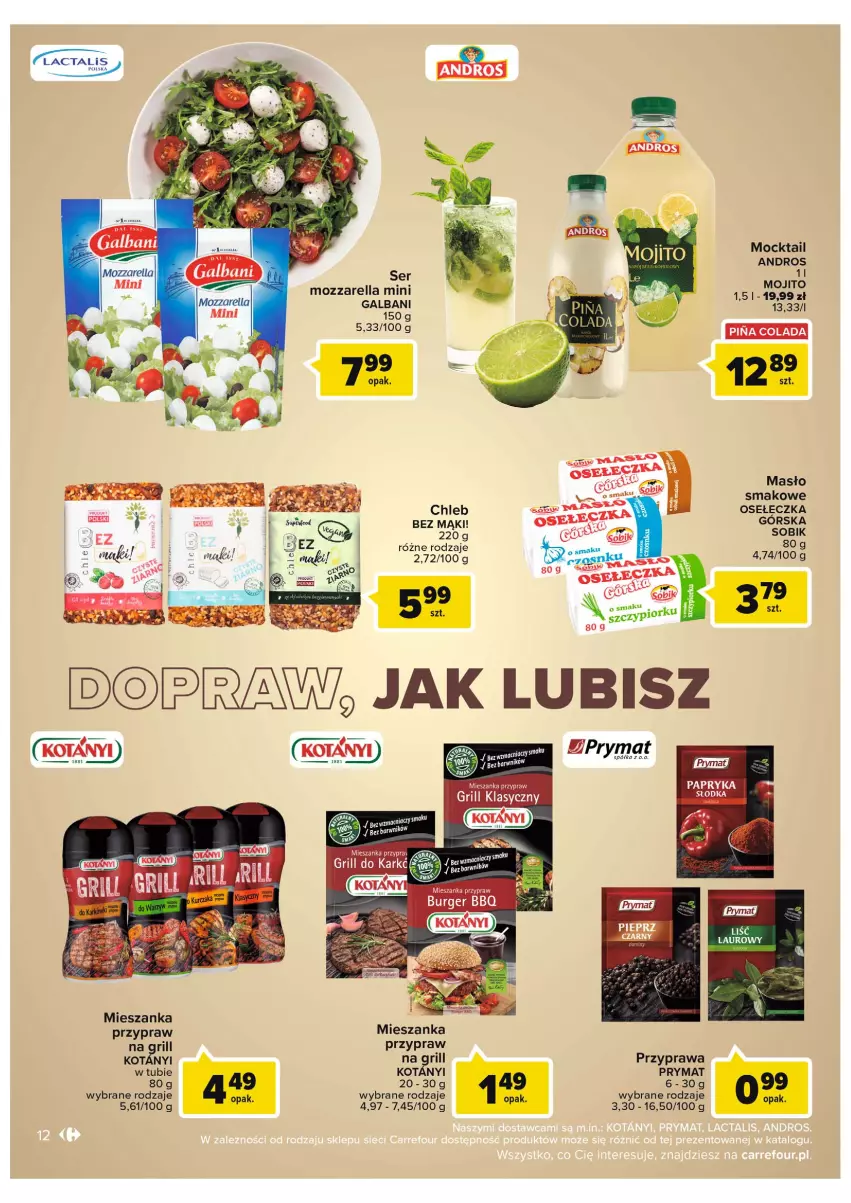 Gazetka promocyjna Carrefour - Gazetka Grillowe klasyki gatunku - ważna 07.06 do 18.06.2022 - strona 12 - produkty: Burger, Chleb, Galbani, Grill, Laur, Masło, Mozzarella, Papryka, Prymat, Ser