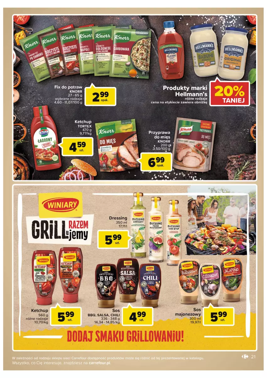 Gazetka promocyjna Carrefour - Gazetka Grillowe klasyki gatunku - ważna 07.06 do 18.06.2022 - strona 21 - produkty: Dres, Ketchup, Knorr, Majonez, Salsa