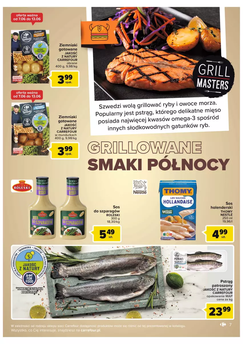 Gazetka promocyjna Carrefour - Gazetka Grillowe klasyki gatunku - ważna 07.06 do 18.06.2022 - strona 7 - produkty: Grill, Mięso, Omega-3, Owoce, Owoce morza, Pstrąg, Ziemniaki