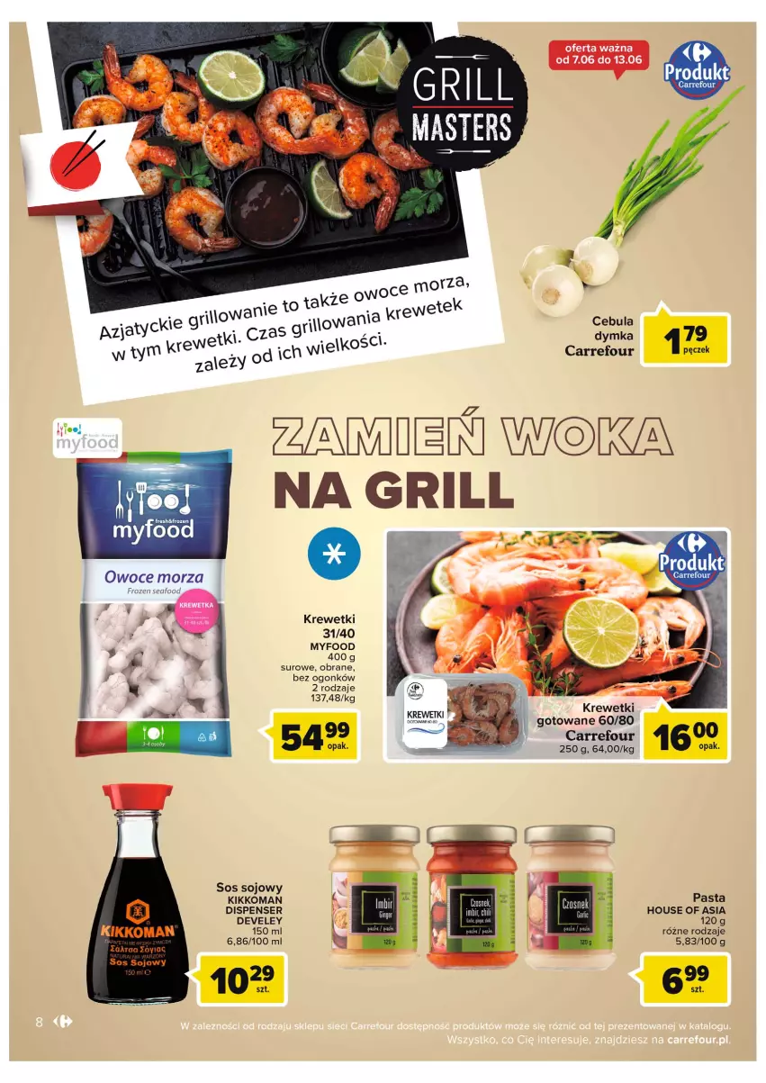 Gazetka promocyjna Carrefour - Gazetka Grillowe klasyki gatunku - ważna 07.06 do 18.06.2022 - strona 8 - produkty: Cebula, Czosnek, Frozen, Grill, House of Asia, Krewetki, Owoce, Owoce morza, Ser, Sos, Sos sojowy