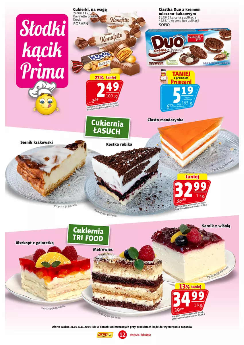 Gazetka promocyjna Prim Market - ważna 31.10 do 06.11.2024 - strona 12 - produkty: Ciastka, Cukier, Cukierki, Kakao