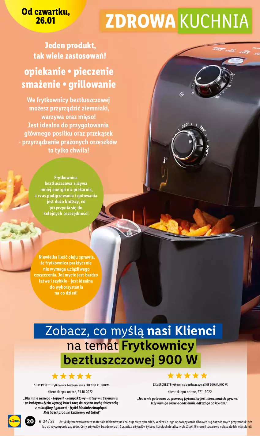 Gazetka promocyjna Lidl - GAZETKA - ważna 23.01 do 29.01.2023 - strona 22 - produkty: Frytki, Grill, Kosz, Kuchnia, Mięso, Olej, Piec, Piekarnik, Silvercrest, Top, Warzywa, Ziemniaki