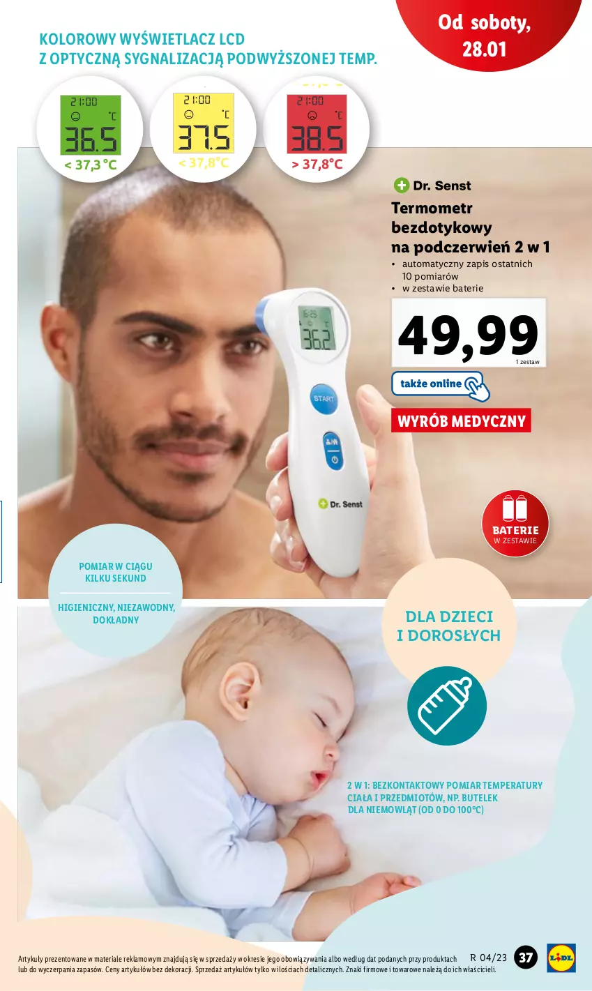 Gazetka promocyjna Lidl - GAZETKA - ważna 23.01 do 29.01.2023 - strona 47 - produkty: Body, Dzieci, Fa, Mięta, Obraz, Por, Ser, Termometr