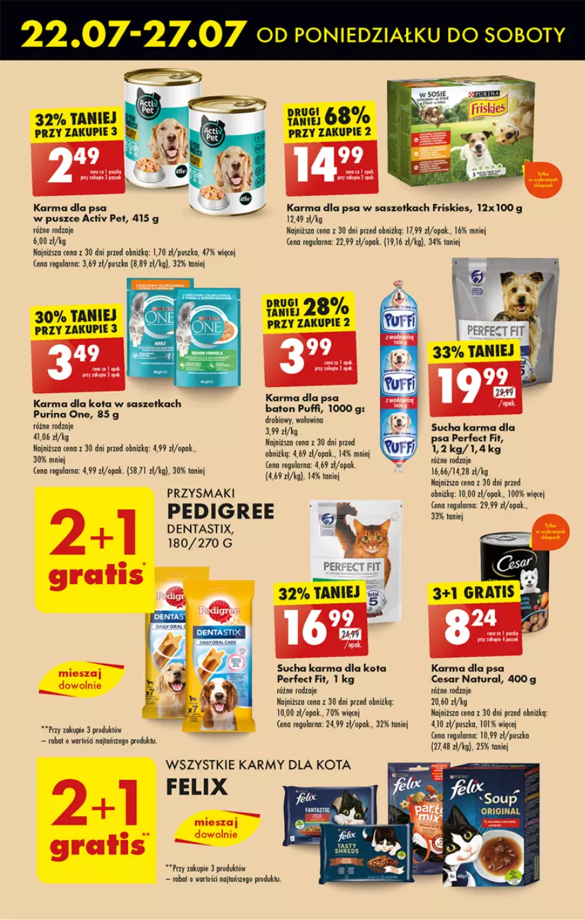 Gazetka promocyjna Biedronka - Od poniedziałku - ważna 22.07 do 28.07.2024 - strona 65 - produkty: Felix, Friskies, Gra, Pedigree, Por, Przysmaki, Pur, Purina, Sucha karma