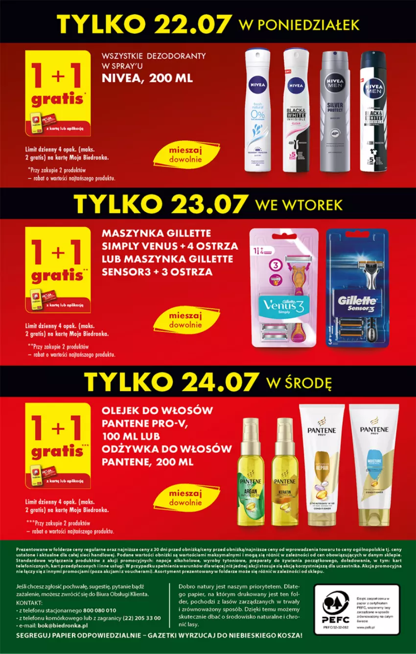 Gazetka promocyjna Biedronka - Od poniedziałku - ważna 22.07 do 28.07.2024 - strona 68 - produkty: Dezodorant, Fa, Gillette, Gra, Kosz, Lack, Maszynka, Napoje, Nivea, Odżywka, Olej, Pantene, Papier, Rama, Ser, Szynka, Telefon, Venus