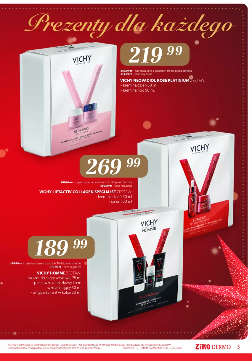 Gazetka promocyjna Ziko - Gazetka Ziko Dermo - ważna 21.11 do 27.11.2025 - strona 3 - produkty: Antyperspirant, Krem na dzień, Krem na noc, Mars, Rum, Ser, Serum, Vichy
