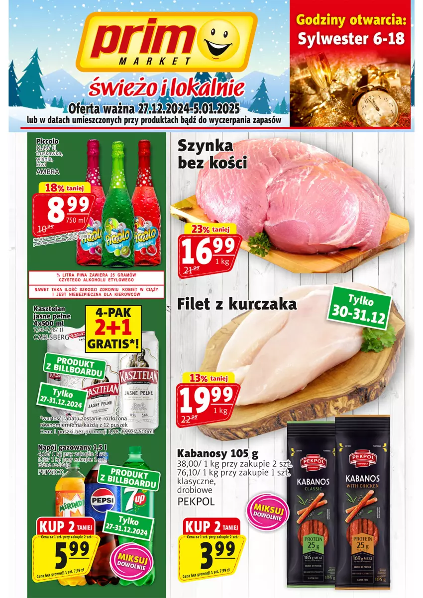 Gazetka promocyjna Prim Market - ważna 27.12.2024 do 05.01.2025 - strona 1 - produkty: Pekpol, Szynka