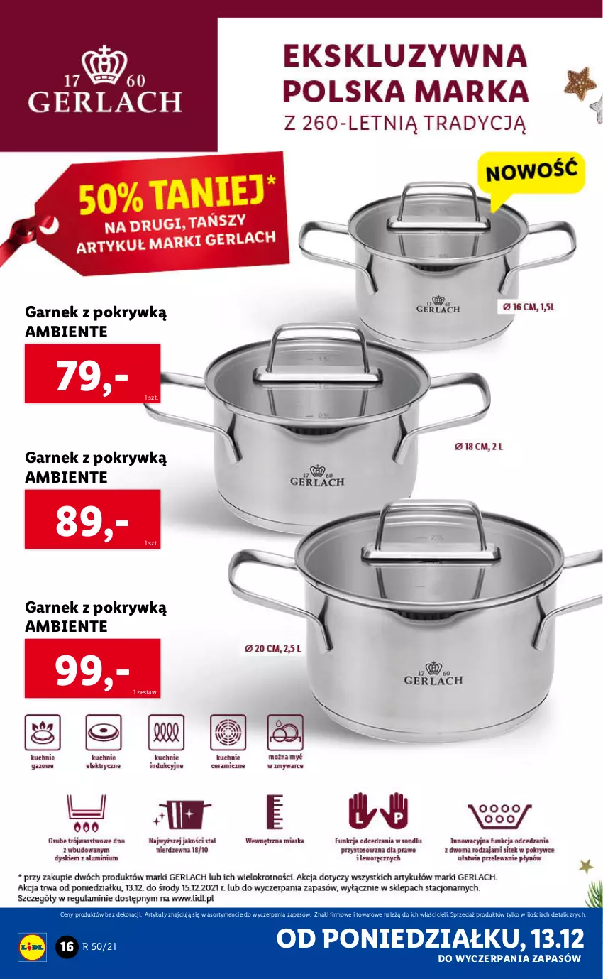 Gazetka promocyjna Lidl - GAZETKA - ważna 13.12 do 19.12.2021 - strona 16 - produkty: Garnek