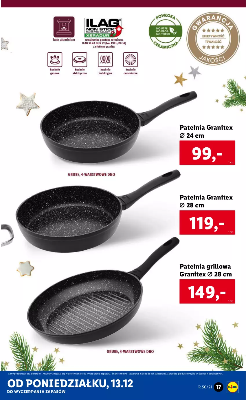 Gazetka promocyjna Lidl - GAZETKA - ważna 13.12 do 19.12.2021 - strona 17 - produkty: Gra, Grill, Patelnia, Patelnia grillowa