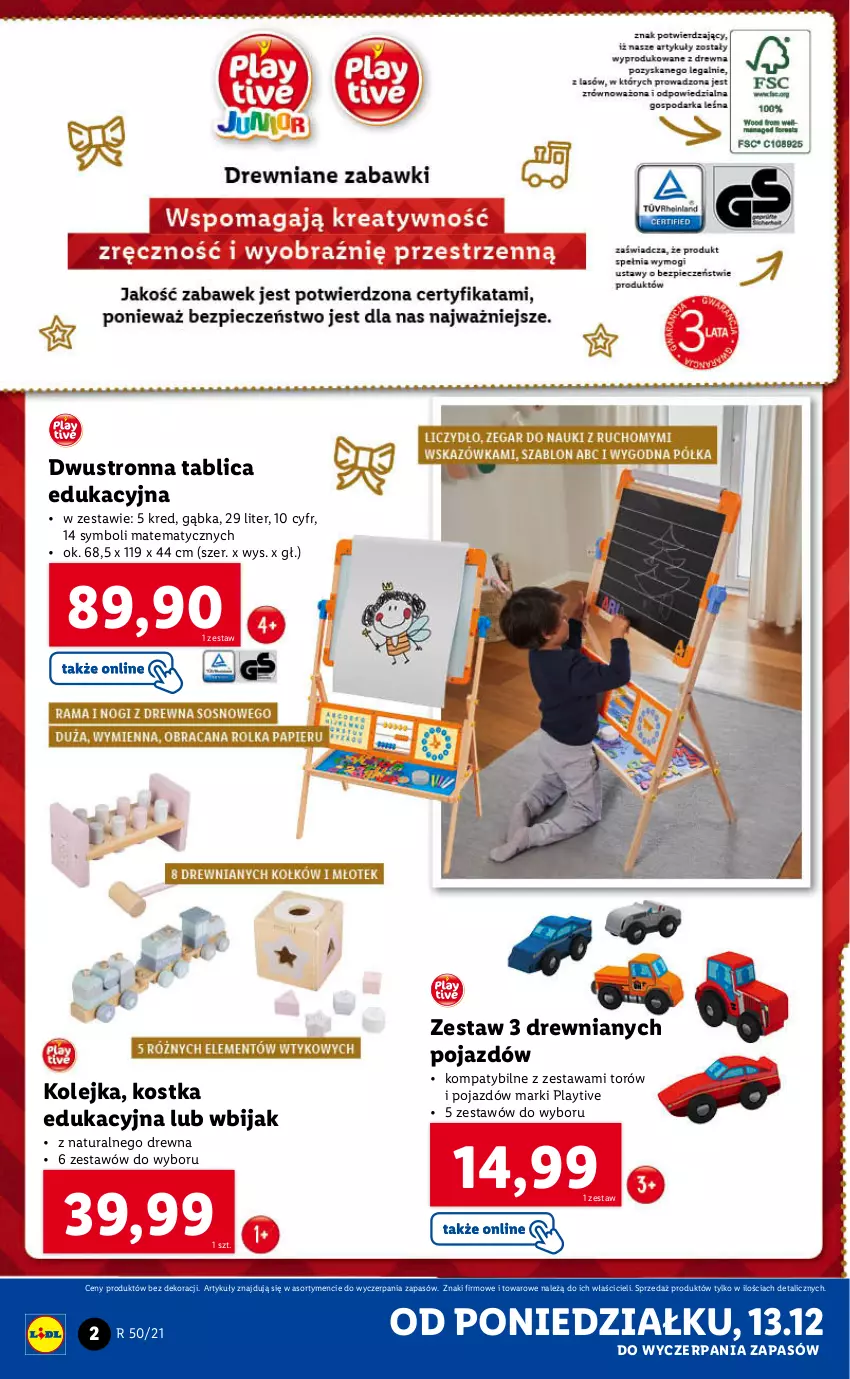 Gazetka promocyjna Lidl - GAZETKA - ważna 13.12 do 19.12.2021 - strona 2 - produkty: Kolejka, Olej, Pojazd, Tablica edukacyjna
