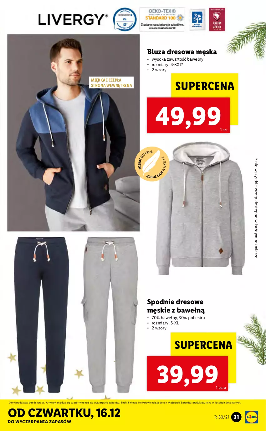 Gazetka promocyjna Lidl - GAZETKA - ważna 13.12 do 19.12.2021 - strona 33 - produkty: Bluza, Bluza dresowa, Dres, Sok, Spodnie, Spodnie dresowe