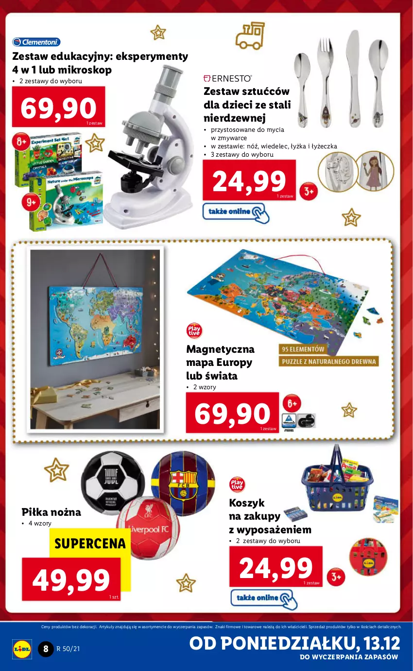 Gazetka promocyjna Lidl - GAZETKA - ważna 13.12 do 19.12.2021 - strona 8 - produkty: Dzieci, Kosz, Mikroskop, Noż, Piłka nożna, Zestaw sztućców