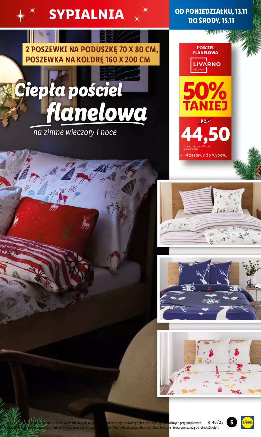 Gazetka promocyjna Lidl - GAZETKA - ważna 13.11 do 18.11.2023 - strona 7 - produkty: Pościel, Pościel flanelowa, Poszewka, Sypialnia