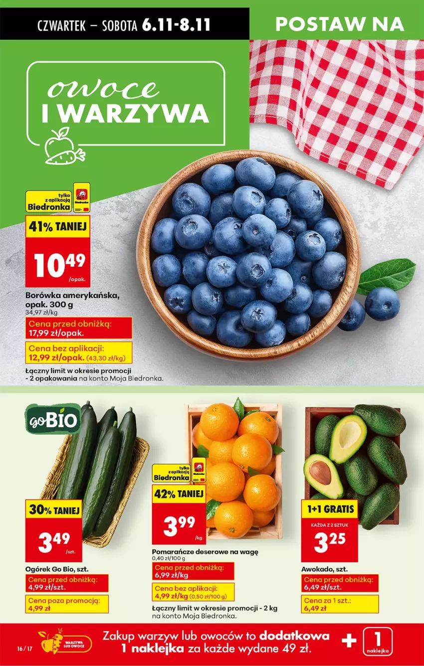Gazetka promocyjna Biedronka - Od Czwartku - ważna 06.11 do 12.11.2025 - strona 18 - produkty: Borówka, Borówka amerykańska, Deser, Gra, Ogórek, Pomarańcze, Ser