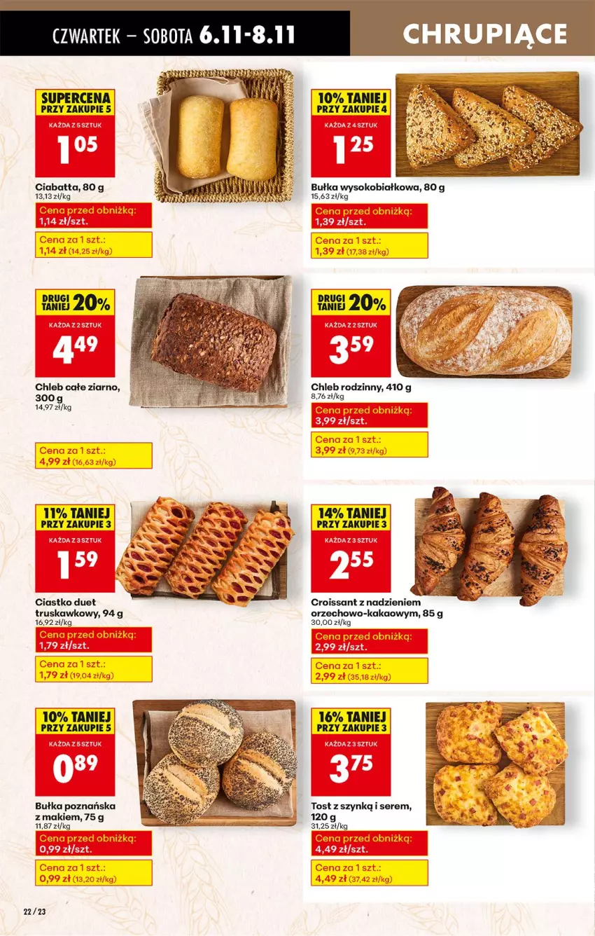 Gazetka promocyjna Biedronka - Od Czwartku - ważna 06.11 do 12.11.2025 - strona 26 - produkty: Bułka, Chleb, Ciabatta, Croissant, Fa, Kakao, LG, Ser, Sok