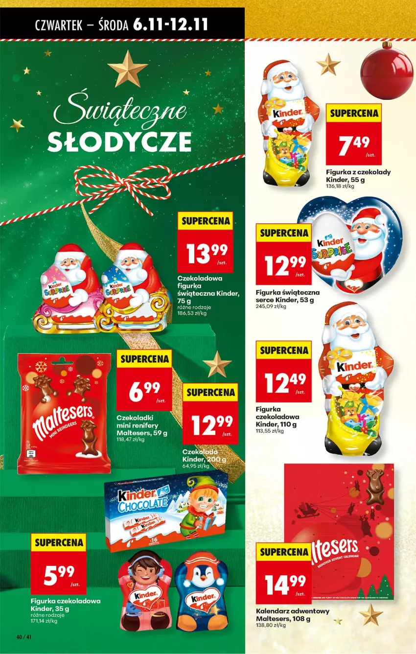 Gazetka promocyjna Biedronka - Od Czwartku - ważna 06.11 do 12.11.2025 - strona 50 - produkty: Fa, Figurka z czekolady, Kalendarz, Kalendarz adwentowy, Kinder, Renifer, Ser