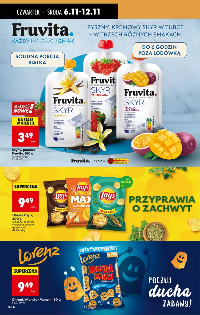 Gazetka promocyjna Biedronka - Od Czwartku - ważna 06.11 do 12.11.2025 - strona 56 - produkty: Chipsy, Chrupki, Mango, Monster Munch, Por, Ser, Sok, Wołowina