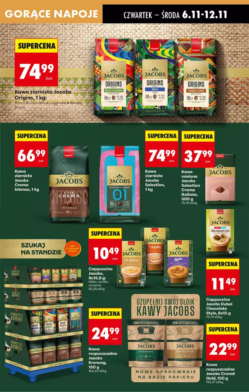 Gazetka promocyjna Biedronka - Od Czwartku - ważna 06.11 do 12.11.2025 - strona 57 - produkty: Cappuccino, Fa, Gin, Jacobs, Kawa, Kawa rozpuszczalna, Kawa ziarnista, Milka, Papier