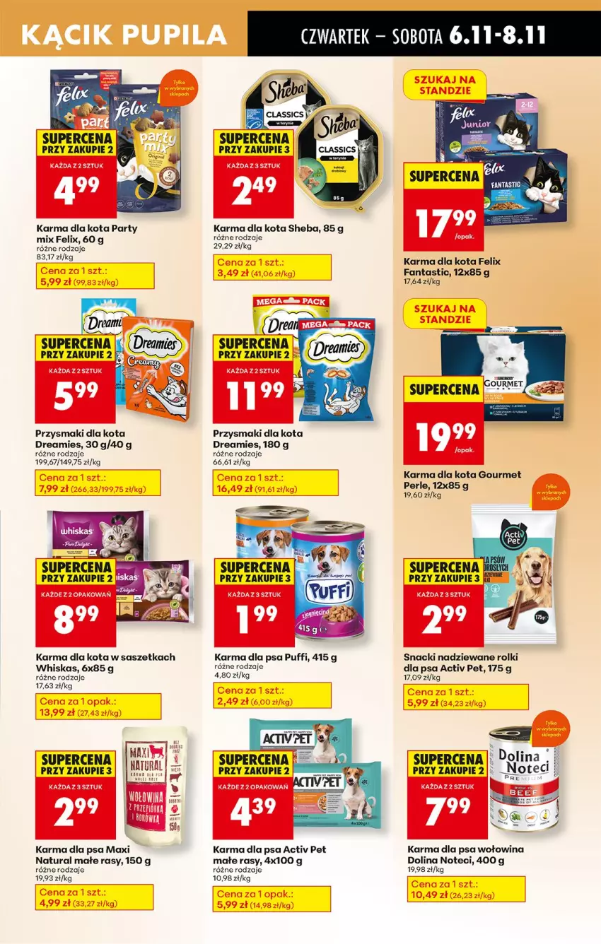 Gazetka promocyjna Biedronka - Od Czwartku - ważna 06.11 do 12.11.2025 - strona 67 - produkty: Fa, Fanta, Felix, Przysmaki, Puf, Rolki, Sheba, Whiskas, Wołowina