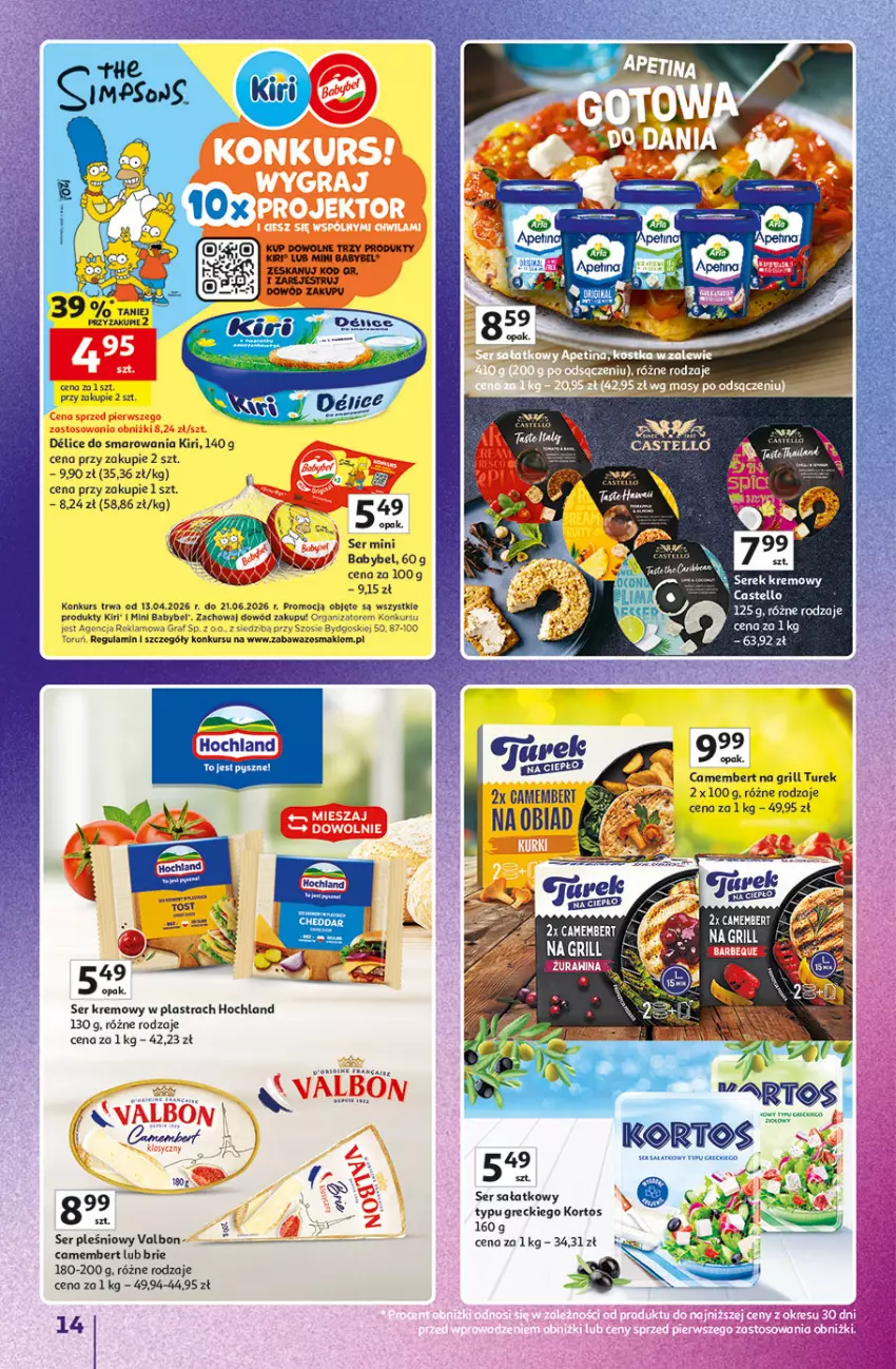 Gazetka promocyjna Auchan - Znane Marki Hipermarket - ważna 23.04 do 30.04.2026 - strona 14 - produkty: Brie, Camembert, Gin, Gra, Grill, Hochland, Napój, Ser, Ser pleśniowy, Serek