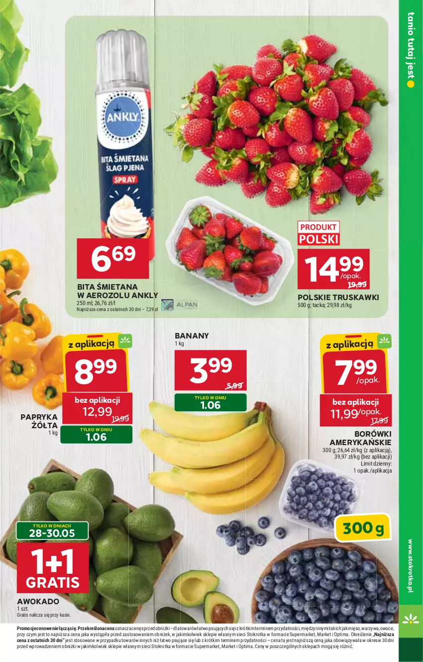 Gazetka promocyjna Stokrotka - Supermarket - ważna 28.05 do 01.06.2026 - strona 15 - produkty: Banany, Gra, Mięso, Optima, Owoce, Papryka, Papryka żółta, Truskawki, Warzywa