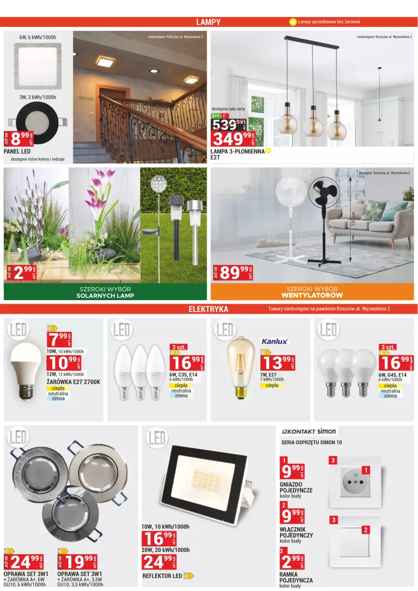 Gazetka promocyjna Merkury Market - ważna 01.07 do 31.07.2022 - strona 12 - produkty: Lampa, Ramka, Reflektor, Reflektor LED, Ser, Włącznik pojedynczy