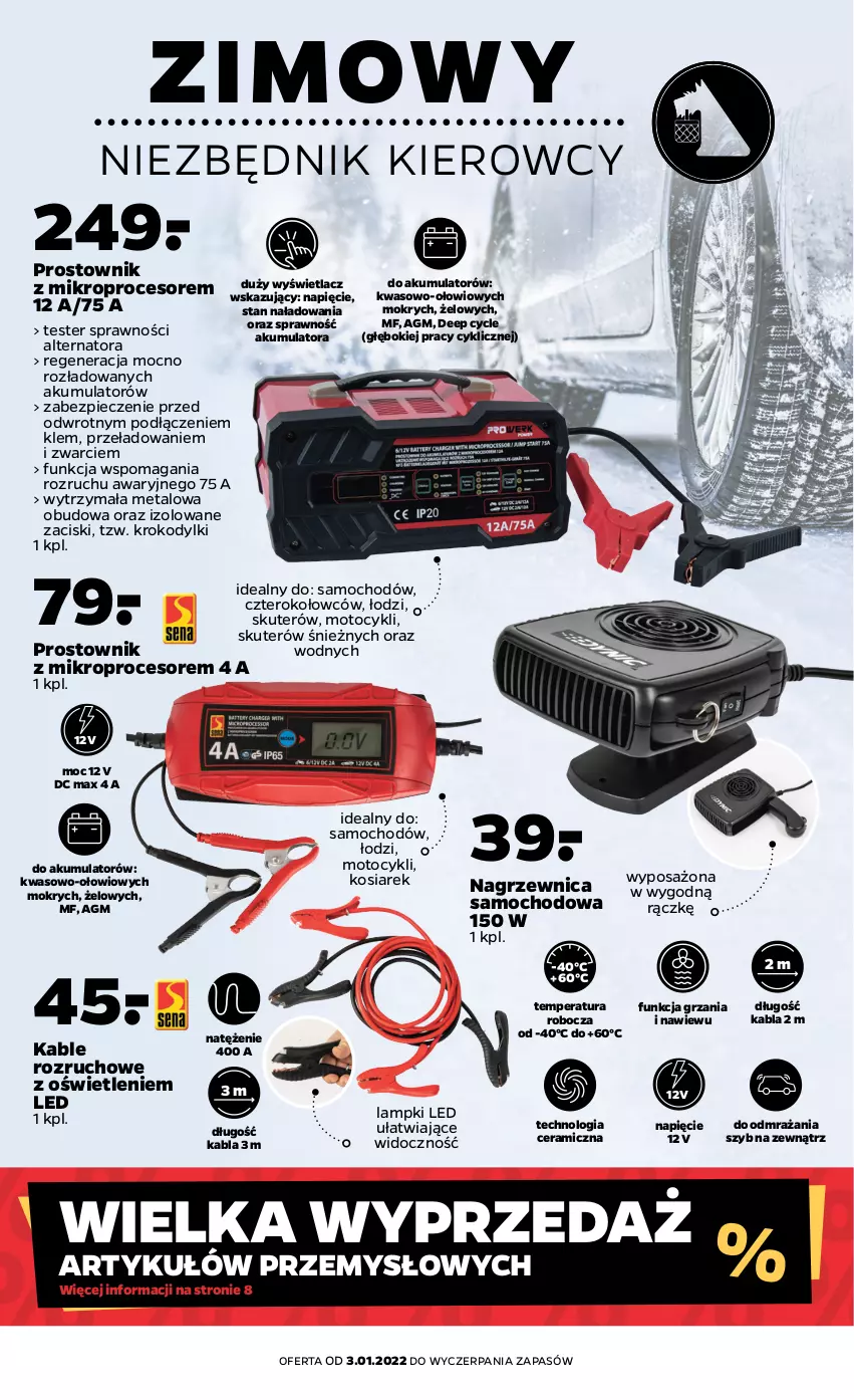 Gazetka promocyjna Netto - Zima - ważna 03.01 do 08.01.2022 - strona 1 - produkty: Akumulator, Piec, Procesor, Prostownik