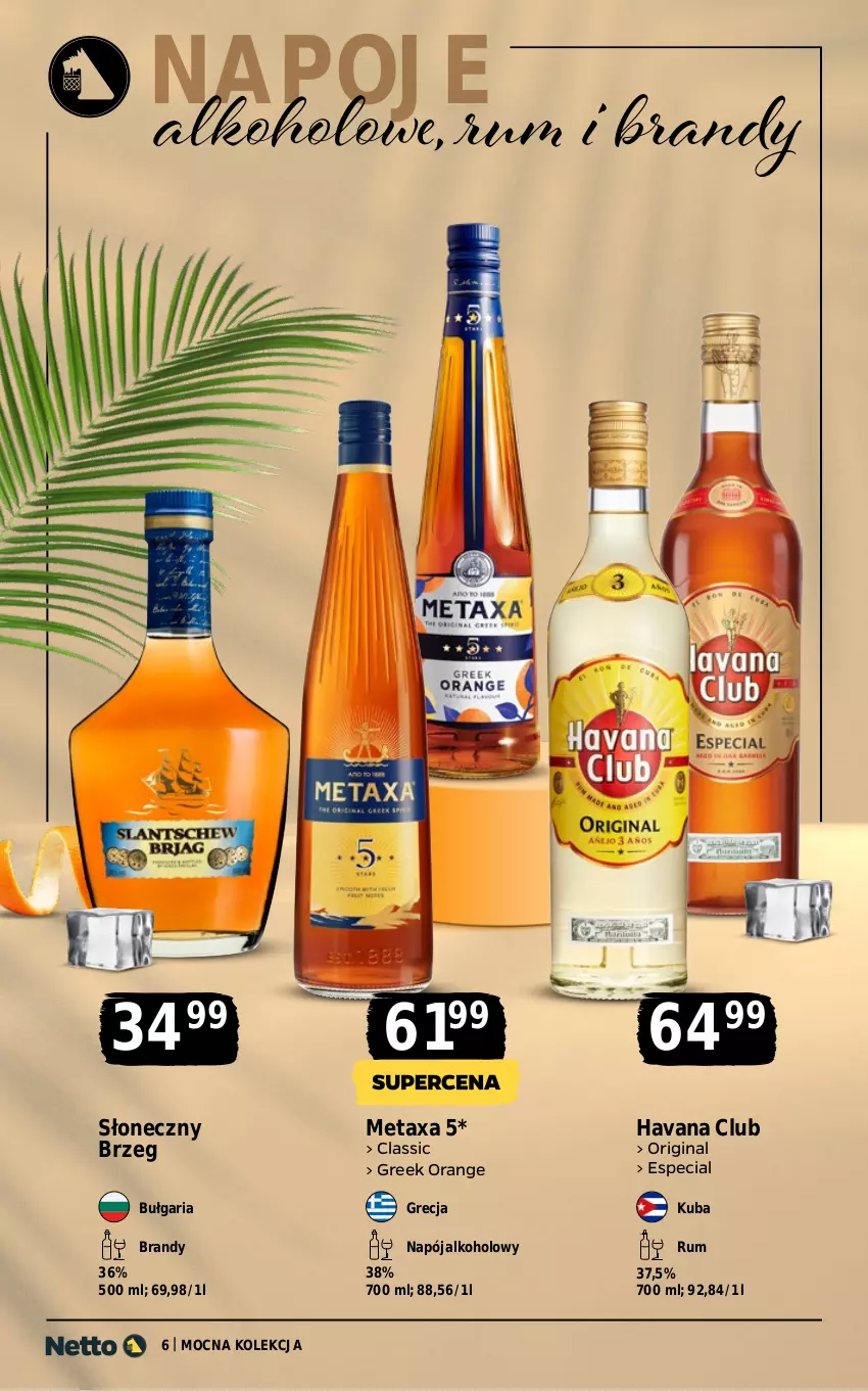 Gazetka promocyjna Netto - Alkohole - Mocne - ważna 22.06 do 04.07.2026 - strona 6 - produkty: Brandy, Gin, Metaxa, Napój, Napoje, Rum