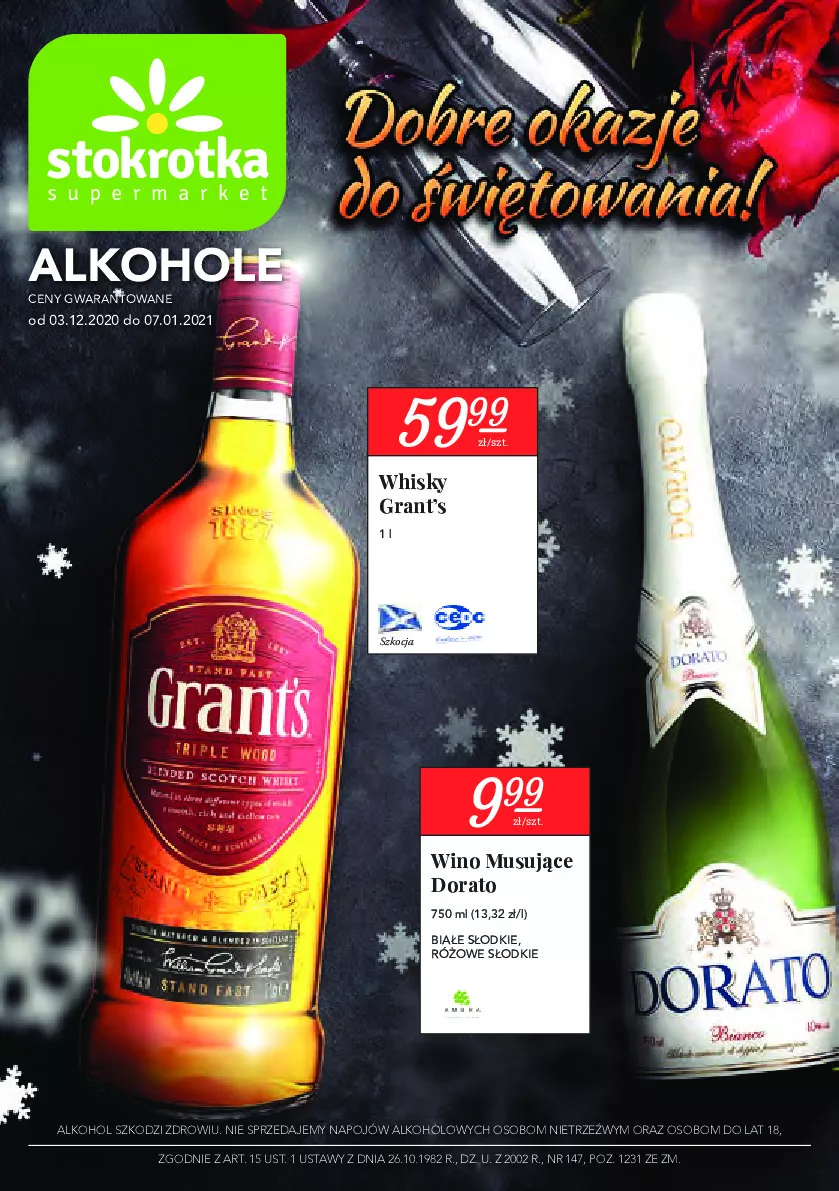 Gazetka promocyjna Stokrotka - Alkohole - ważna 17.12.2020 do 07.01.2021 - strona 1