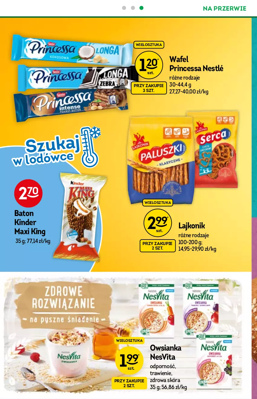 Gazetka promocyjna Żabka - ważna 15.09 do 21.09.2021 - strona 20 - produkty: Baton, Kinder, Lajkonik, Nestlé, Owsianka, Por, Princessa