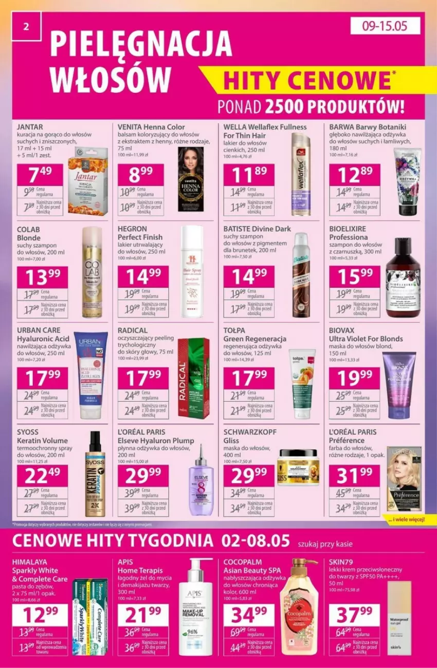 Gazetka promocyjna Hebe - ważna 02.05 do 15.05.2024 - strona 11 - produkty: Batiste, Biovax, Divine, Elseve, Finish, Gin, Halo, Hegron, Maska, Maska do włosów, Mus, Odżywka, Peeling, Schwarzkopf, Suchy szampon, Syoss, Szampon, Tołpa, Wella, Wellaflex