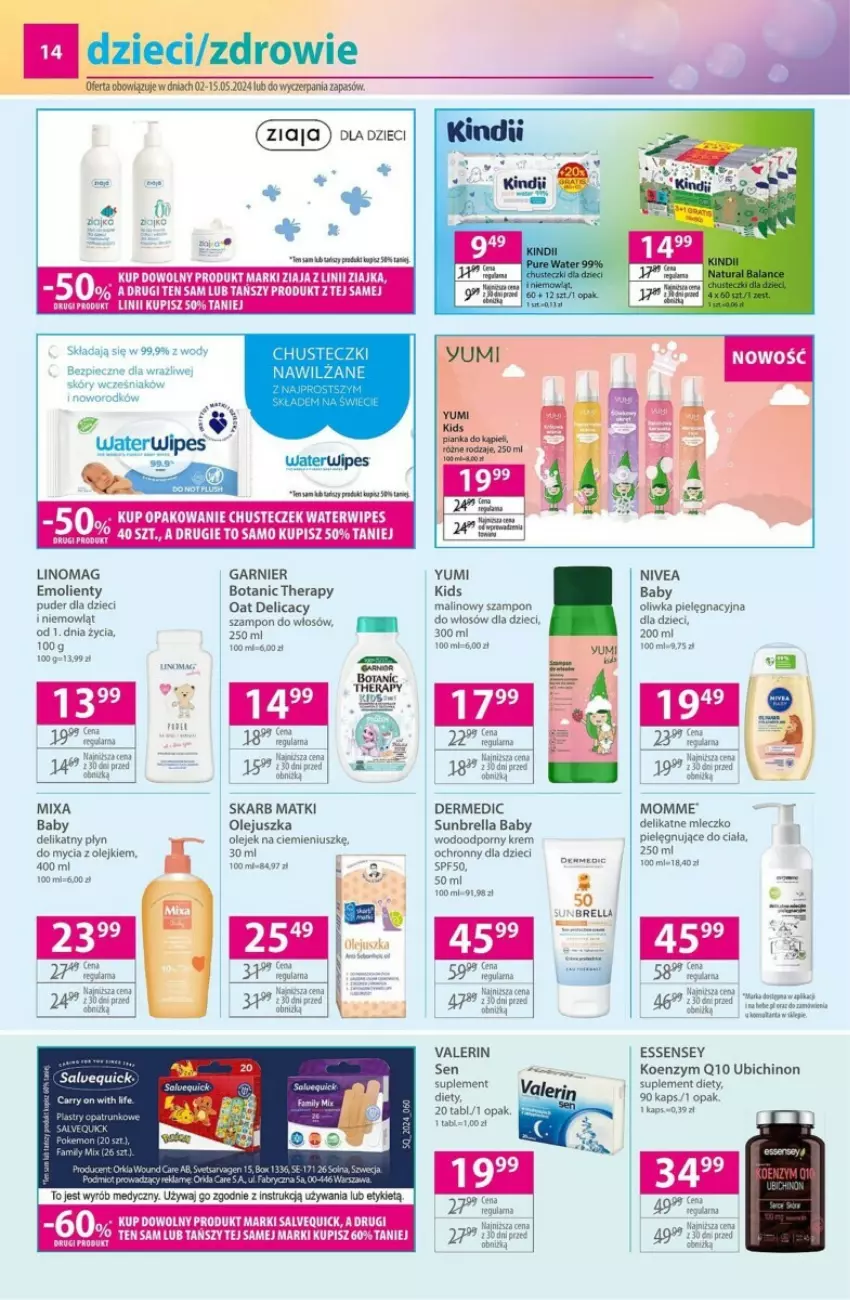 Gazetka promocyjna Hebe - ważna 02.05 do 15.05.2024 - strona 6 - produkty: BIC, Dermedic, Dzieci, Garnier, Koenzym Q10, Linomag, Mixa, Mleczko, Nivea, Olej, Por, Szampon, Zdrowie, Ziaja, Ziajka