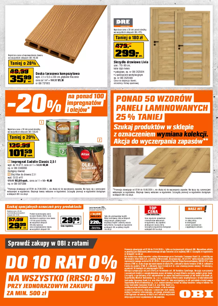 Gazetka promocyjna Obi - Gazetka OBI - ważna 07.04 do 21.04.2026 - strona 16 - produkty: Drzwi, Fa, Hobby, Kosz, Olej, Skrzydło drzwiowe, Sok, Sprzedawcy, Top