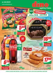 Gazetka promocyjna Dino - Gazetka 26 / 2024 - Gazetka - ważna od 02.07 do 02.07.2024 - strona 1 - produkty: JBL, Gry, Chipsy, Lody, Napój gazowany, Crunchips, Lorenz, Napój, Kiełbasa