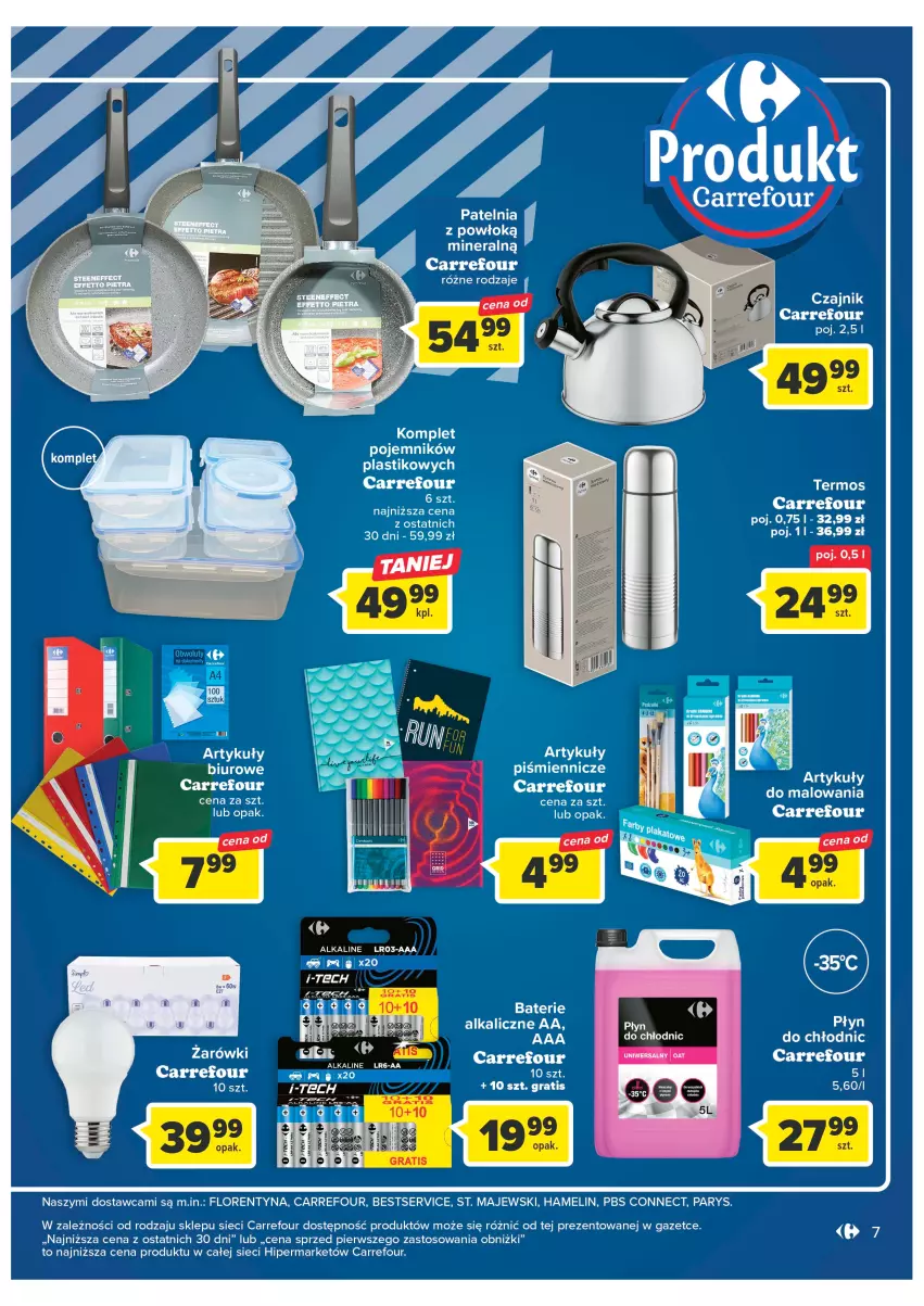 Gazetka promocyjna Carrefour - Gazetka Carrefour - ważna 21.02 do 04.03.2023 - strona 9 - produkty: Baterie alkaliczne, Biuro, Czajnik, Gra, Patelnia, Pojemnik, Ser, Termos