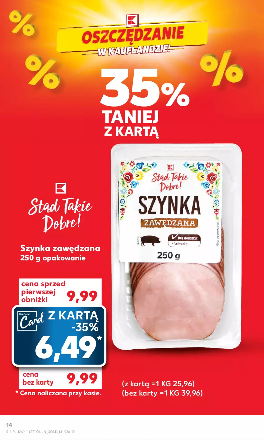 Gazetka promocyjna Kaufland - Gazetka tygodnia - ważna 02.11 do 07.11.2023 - strona 14 - produkty: Szynka