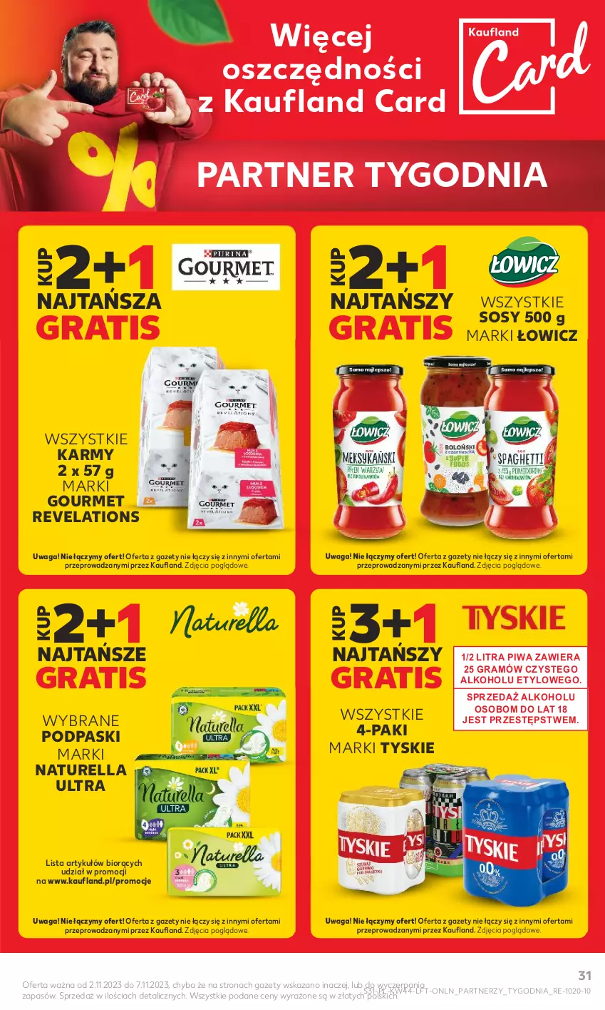 Gazetka promocyjna Kaufland - Gazetka tygodnia - ważna 02.11 do 07.11.2023 - strona 31 - produkty: Gra, Naturell, Naturella, Piwa, Podpaski, Sos, Tyskie, Waga