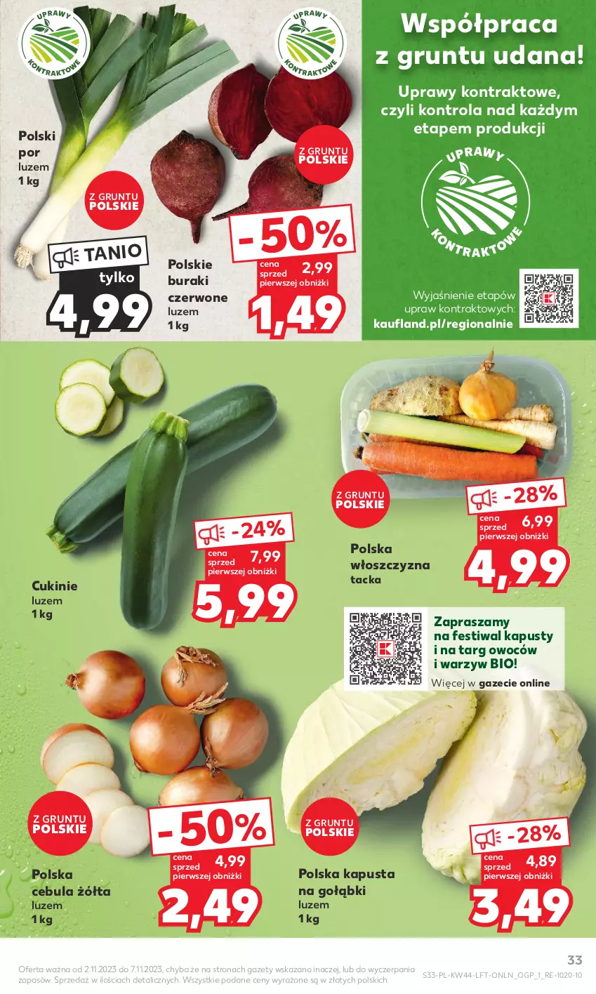 Gazetka promocyjna Kaufland - Gazetka tygodnia - ważna 02.11 do 07.11.2023 - strona 33 - produkty: Buraki, Cebula, Grunt, Por