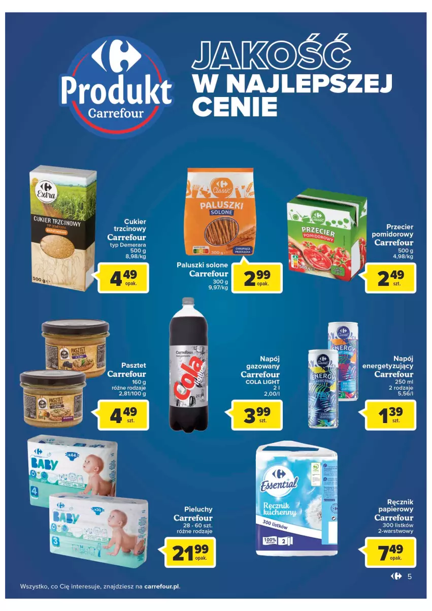 Gazetka promocyjna Carrefour - Gazetka Szalona 5 Carrefour Suwałki - ważna 02.08 do 13.08.2022 - strona 5 - produkty: Cukier, Cukier trzcinowy, Napój, Papier, Pasztet