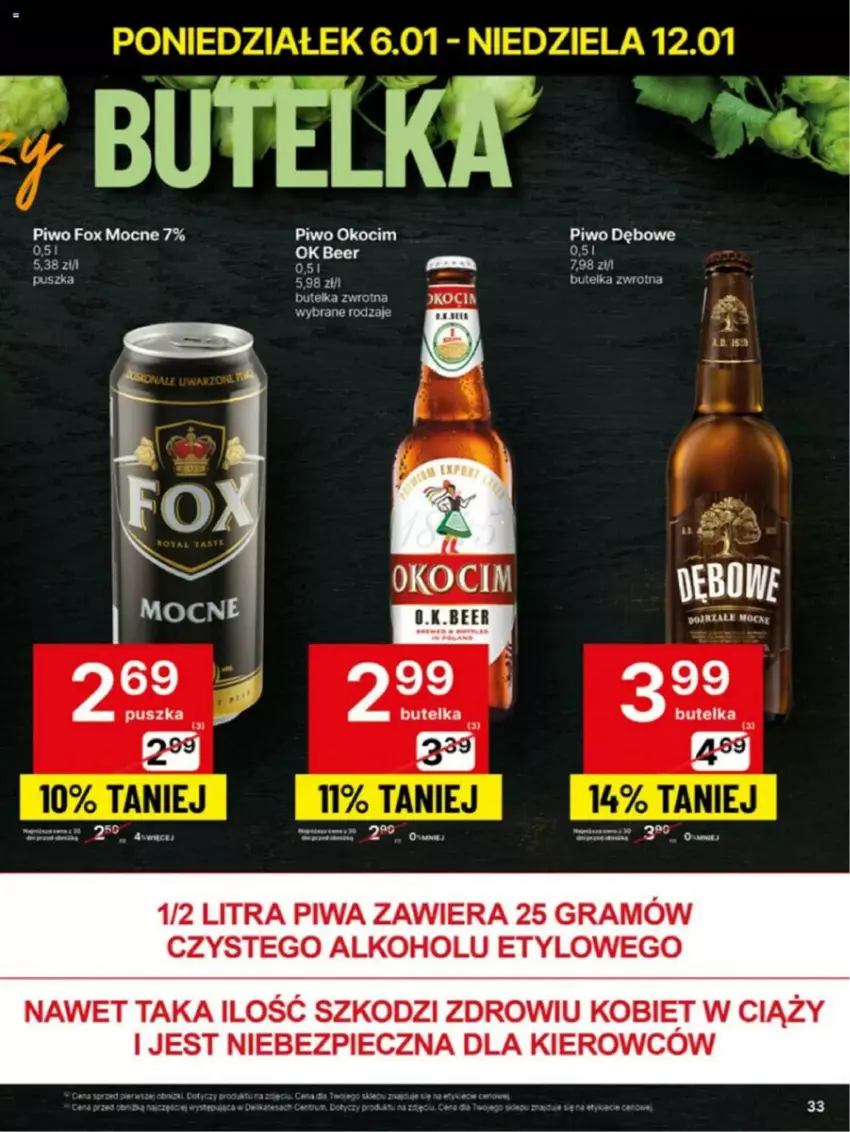 Gazetka promocyjna Delikatesy Centrum - ważna 06.01 do 12.01.2025 - strona 27 - produkty: Fa, Gra, Koc, Okocim, Piec, Piwa, Piwo