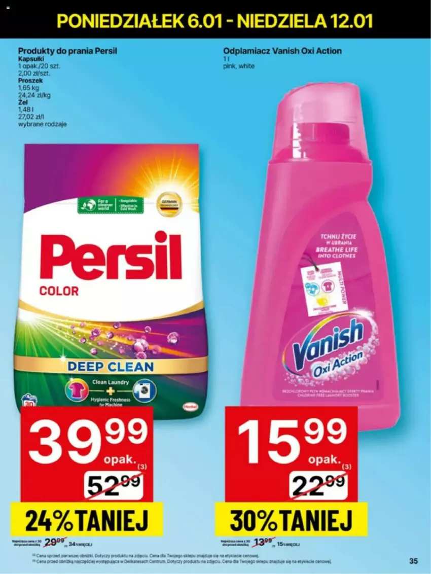 Gazetka promocyjna Delikatesy Centrum - ważna 06.01 do 12.01.2025 - strona 29 - produkty: Odplamiacz, Persil, Vanish