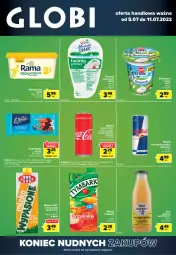 Gazetka promocyjna Carrefour - Gazetka Globi - Gazetka - ważna od 11.07 do 11.07.2022 - strona 1 - produkty: Sok, Twaróg, Rama, Zott, Red Bull, Kosz, Coca-Cola, Mlekovita, Margaryna, Czekolada, Napój gazowany, Tymbark, Fanta, Sprite, Napój, Mleko, Fa