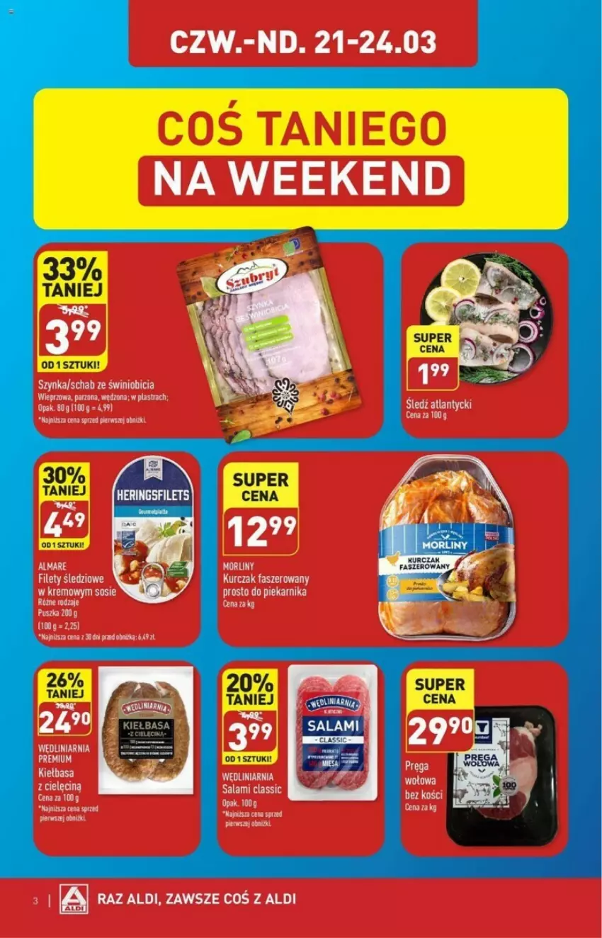 Gazetka promocyjna Aldi - ważna 21.03 do 24.03.2024 - strona 3 - produkty: Fa, Kiełbasa, Kurczak