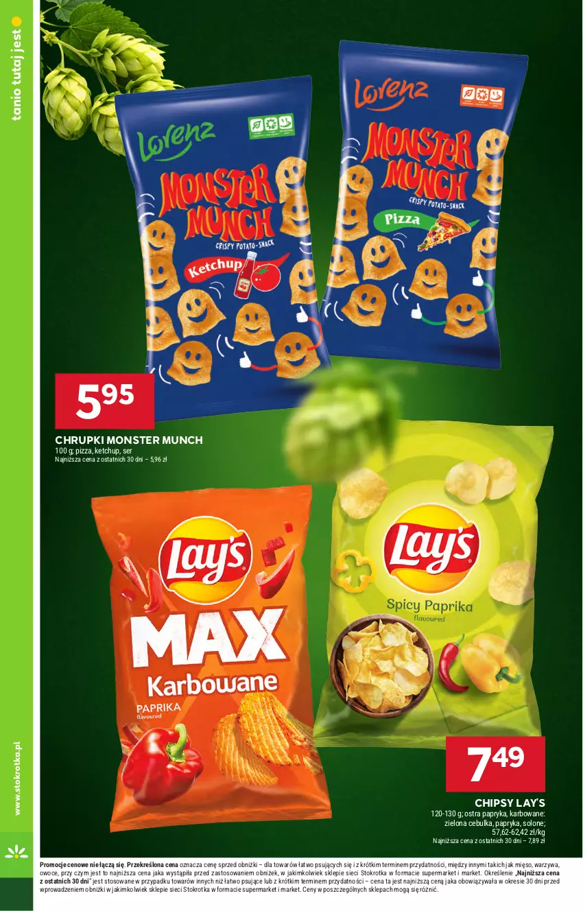Gazetka promocyjna Stokrotka - Market - ważna 13.08 do 20.08.2025 - strona 24 - produkty: Chipsy, Chrupki, Ketchup, Mięso, Monster Munch, Owoce, Papryka, Pizza, Ser, Warzywa