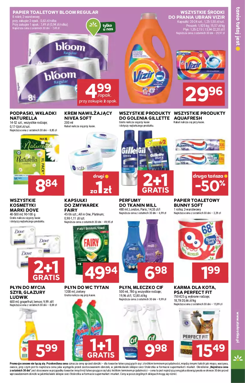 Gazetka promocyjna Stokrotka - Market - ważna 13.08 do 20.08.2025 - strona 27 - produkty: Aquafresh, Cif, Dove, Fa, Fairy, Gillette, Gra, Krem nawilżający, Lazur, Ludwik, Mięso, Mleczko, Naturell, Naturella, Nivea, Owoce, Papier, Papier toaletowy, Perfum, Płyn do mycia, Płyn do wc, Podpaski, Tytan, Vizir, Warzywa, Wkładki
