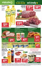 Gazetka promocyjna Stokrotka - Market - Gazetka - ważna od 20.08 do 20.08.2025 - strona 1 - produkty: Piwa, Piwo, Krakus, Warzywa, Sos, Ser, Gra, 7up, Ciasto z galaretką, Karkówka wieprzowa, Mirinda, Szynka, Pepsi, Winogrona, Farm Milk, Olej rzepakowy, Owoce, König, Wino, Gala, Masło, Napój, Olej, Kiełbasa, Mięso, Kiełbasa śląska, Fa