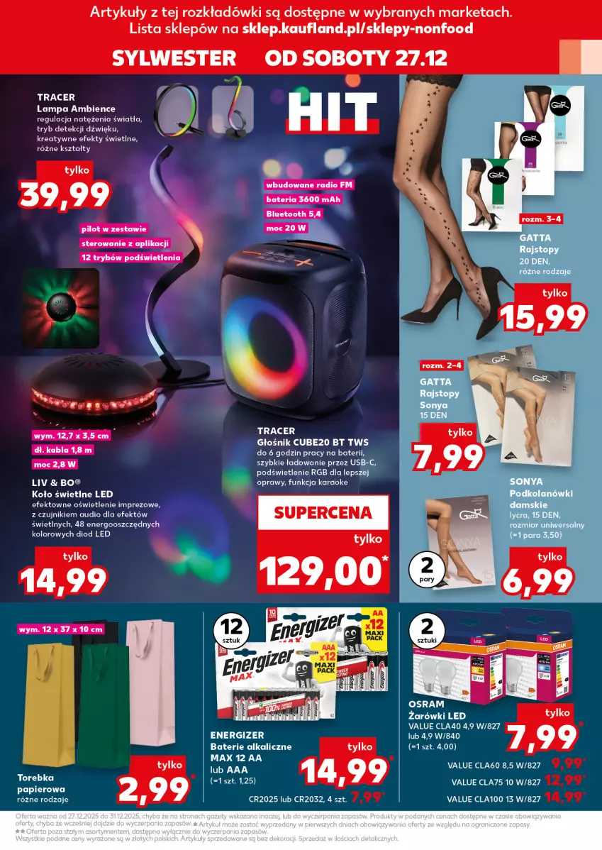 Gazetka promocyjna Kaufland - Kaufland - ważna 27.12.2025 do 31.12.2026 - strona 11 - produkty: Acer, Energizer, Głośnik, Lampa, Papier, Torebka