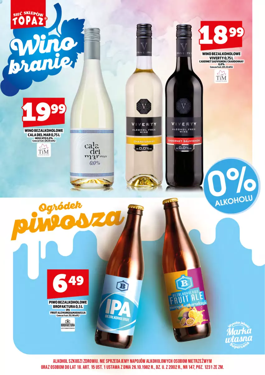 Gazetka promocyjna Topaz - Gazetka - ważna 01.10 do 16.10.2025 - strona 18 - produkty: Cabernet Sauvignon, Chardonnay, Delma, Fa, Mango, Piwo, Top, Wino, Wino bezalkoholowe